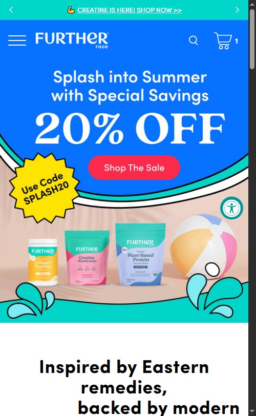 Further Food â€” Collection cards (Subscribe & Save 20% $20.00 alongside One Time Purchase $25.00 on every card)
