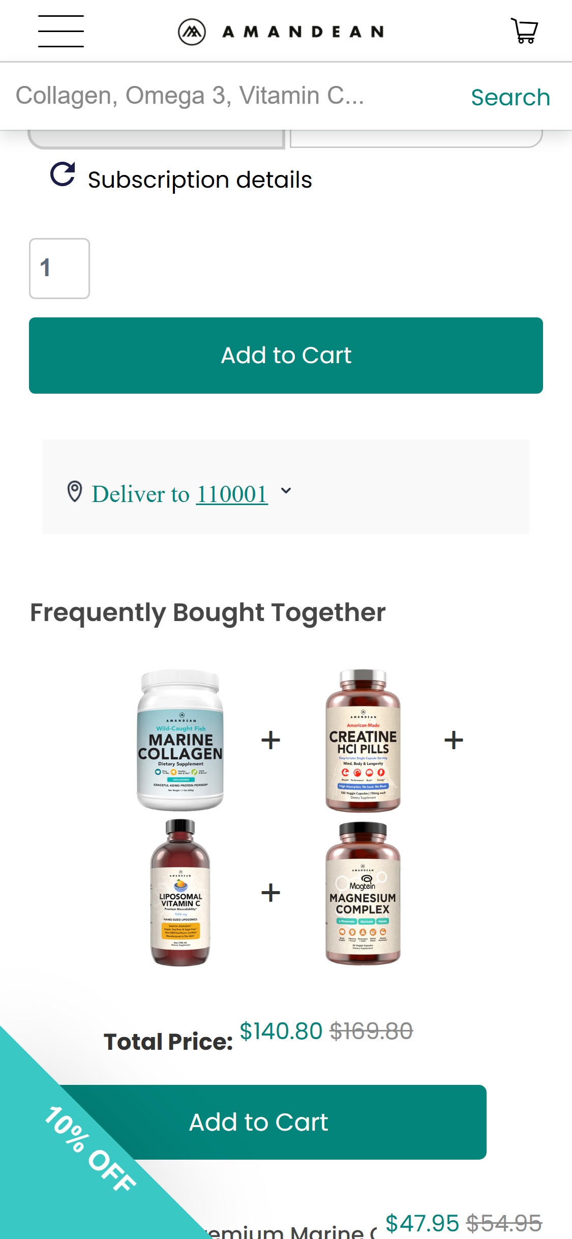Amandean â€” PDP product description (claims without study citations)