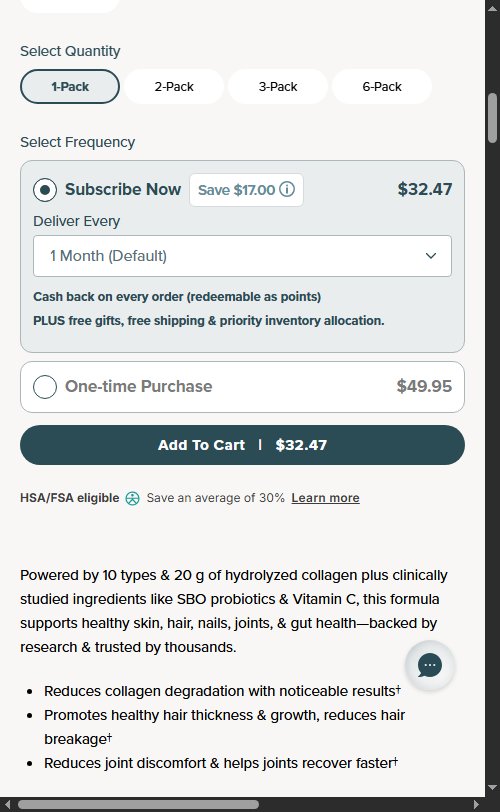 Ancient Nutrition â€” PDP (HSA/FSA eligible badge near ATC: 'Save an average of 30%')